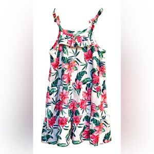 TOMMY BAHAMA~Girls Pink & Green Tropical Print Sundress~Size 3T~EUC~SKU130